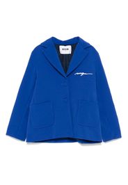 MSGM Kids logo-embroidered blazer - Blu
