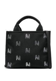 MSGM Borsa tote con logo di strass - Nero