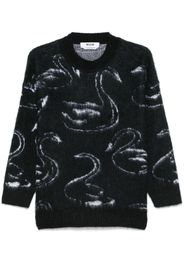 MSGM patterned-jacquard sweater - Nero