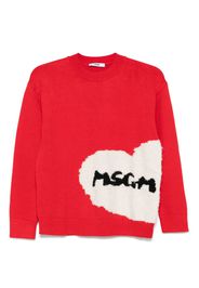MSGM Kids logo-jacquard dress - Rosso