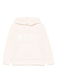 MSGM Kids logo-embroidered hoodie - Bianco