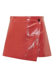 MSGM patent leather asymmetric skorts - Rosso
