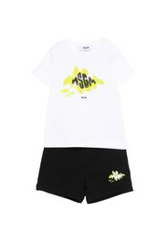 MSGM Kids graphic-print shorts set - Bianco