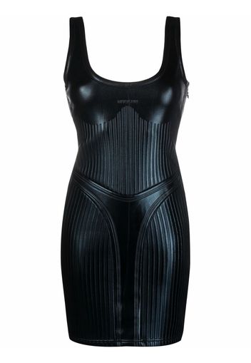 Mugler sleeveless shiny embossed dress - Nero