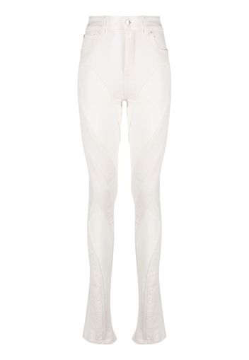 Mugler Jeans skinny con design a inserti - Bianco