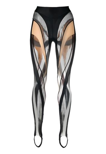 Mugler high-waisted stirrup leggings - Nero