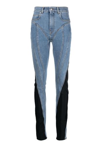 Mugler twist-panelled high-waist jeans - Blu
