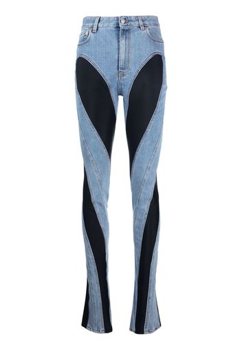 Mugler Jeans skinny bicolore - Blu