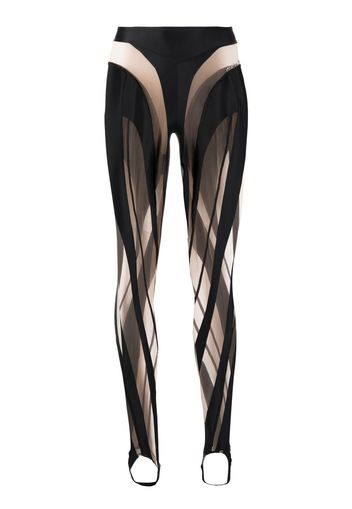 Mugler semi-sheer leggings - Nero