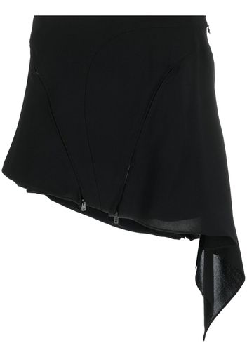 Mugler asymmetric draped miniskirt - Nero