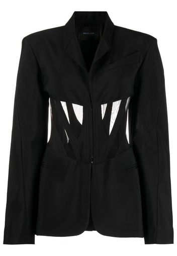 Mugler cut-out corseted blazer - Nero