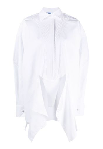 Mugler poplin body shirt - Bianco