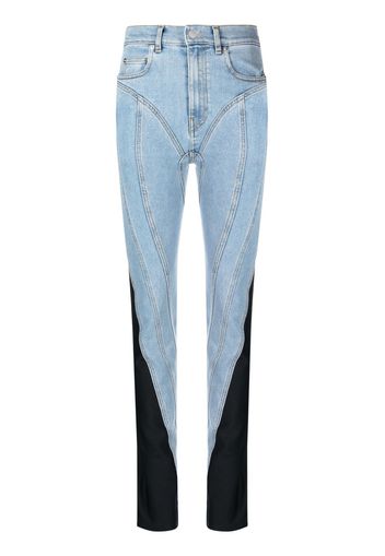 Mugler Jeans skinny a vita media - Blu