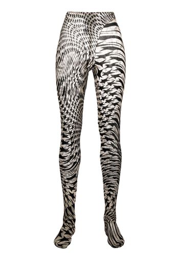 Mugler flocked star mesh leggings - Toni neutri