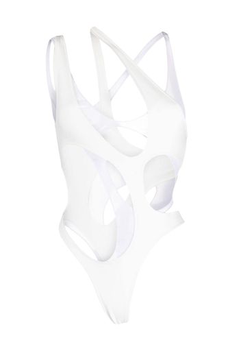 Mugler cut-out swimsuit - Bianco