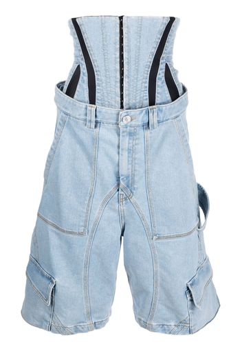 Mugler Shorts denim con inserti - Blu