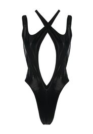 Mugler cut-out high-cut swimsuit - Nero