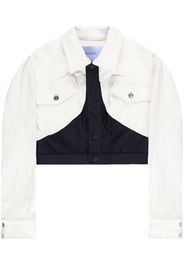 Mugler corset-style denim jacket - Bianco