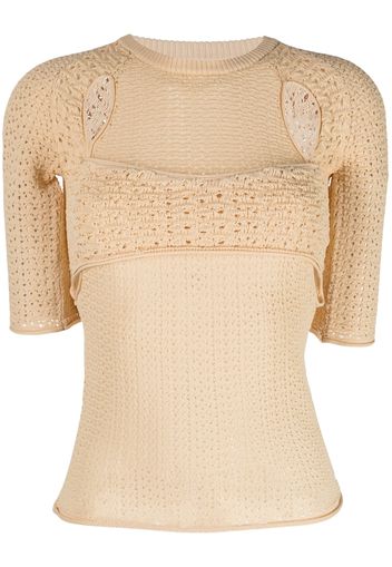 Muller Of Yoshiokubo Moss Tunnel knitted top - Toni neutri