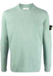 #Mumofsix logo patch crew neck knitted sweater - Verde