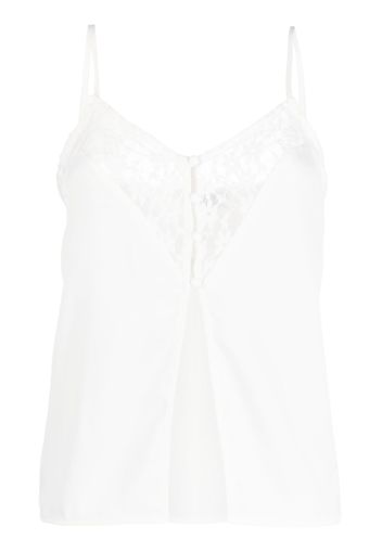 Musier lace-trim detail top - Bianco