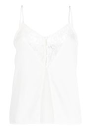 Musier lace-trim detail top - Bianco