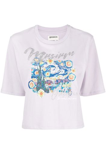 Musium Div. illustration-print cropped T-shirt - Viola