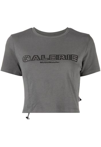 Musium Div. crystal-embellished cropped T-shirt - Grigio