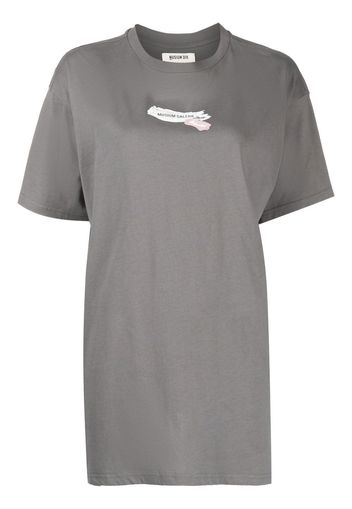 Musium Div. logo-print long cotton T-shirt - Grigio