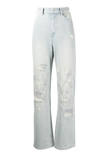 Musium Div. straight-leg distressed denim jeans - Blu