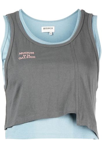 Musium Div. layered design cotton tank top - Grigio