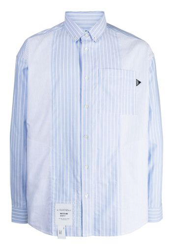 Musium Div. pinstripe-pattern long-sleve shirt - Blu