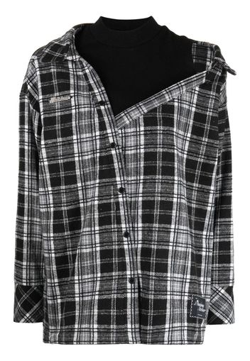 Musium Div. layered check-pattern shirt - Nero