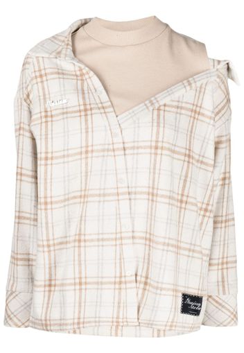 Musium Div. layered check-pattern shirt - Bianco
