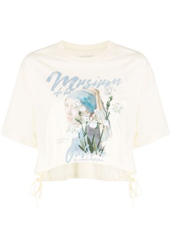 Musium Div. graphic-print cotton cropped T-shirt - Giallo