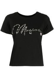 Musium Div. sequin-logo cotton T-shirt - Nero