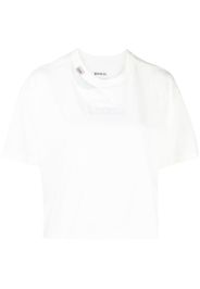 Musium Div. cut-out-detail cropped T-shirt - Bianco
