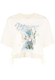 Musium Div. graphic-print cotton cropped T-shirt - Giallo