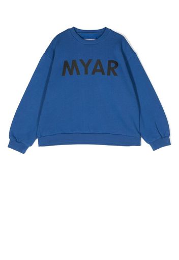 MYAR KIDS logo-print detail sweatshirt - Blu