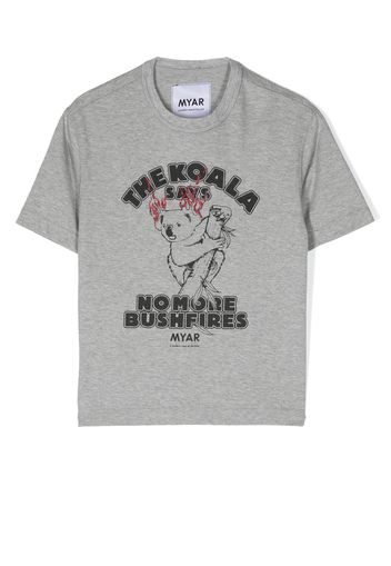MYAR KIDS The Koala Says print T-shirt - Grigio