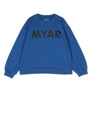 MYAR KIDS logo-print detail sweatshirt - Blu