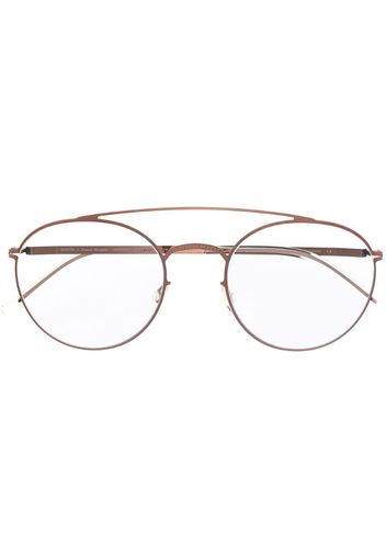 matte-effect round-frame glasses