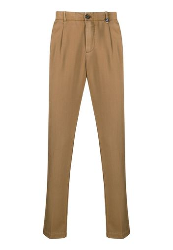 straight leg pleated detail trousers