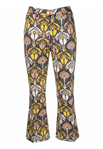 Myths patterned kick-flare trousers - Verde