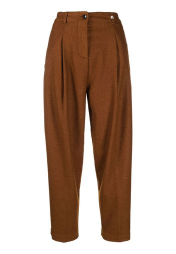 Myths pleated cropped-leg trousers - Marrone