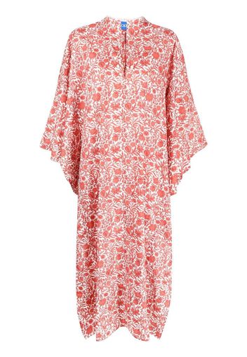 Nackiyé Joyce floral-print poncho - Rosso