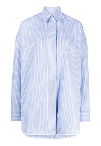 Nackiyé Breakfast Club stripe-print cotton shirt - Blu