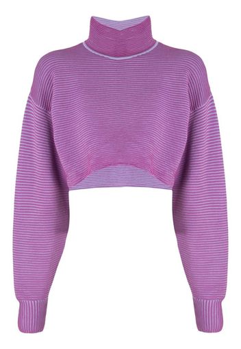 Maglione crop a coste