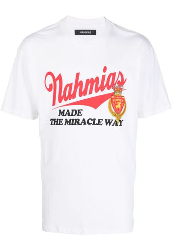 Nahmias logo-print cotton T-shirt - Bianco