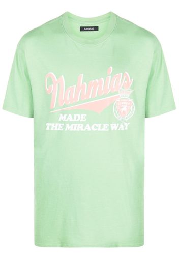 Nahmias logo-print cotton T-shirt - Verde